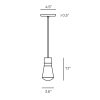 Alva mini suspension DEL Maison Du Luminaire dimensions