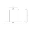 Thin suspendu linéaire DEL dimensions